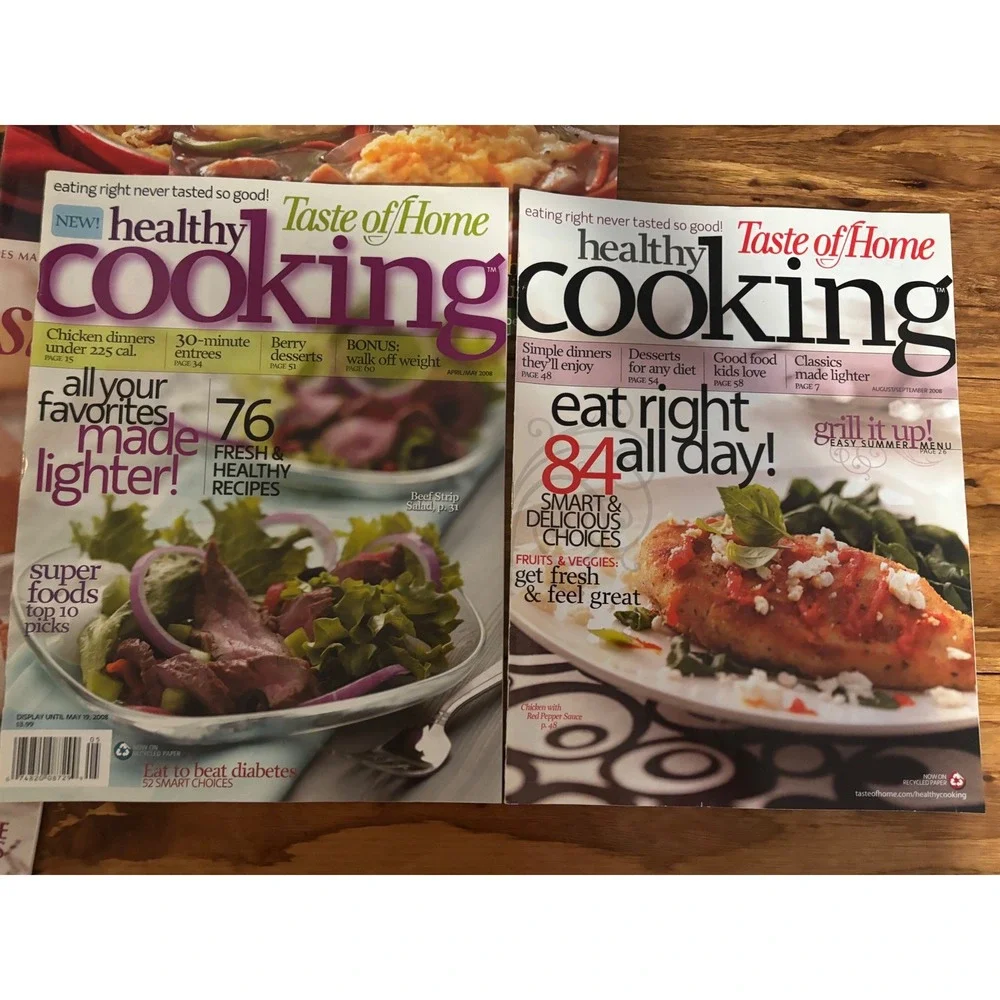 Taste of Home Healthy Cooking Light‎ & Tasty Magazine Lot 18 Issues 2004-2009